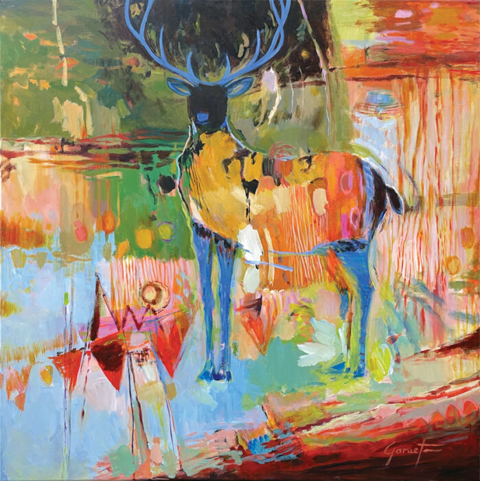 Un cerf majestueux, gardien de la nature, semble avertir l'Humanité de ses dérives.