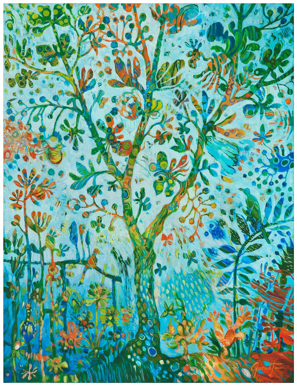 L'arbre de Vie, peinture spirituelle et intuitive inspirée par la nature et les forêts du Sud de la France, des Pyrénées-Atlantiques, de la Haute-Garonne à l'Ariège.