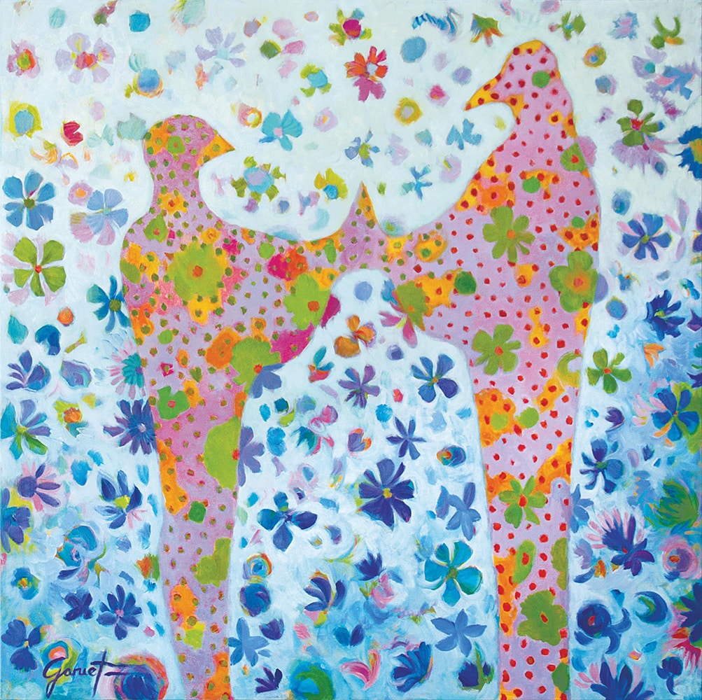 Rencontre avec Horus, peinture spirituelle issue d'une méditation en régression dans les vies antérieures